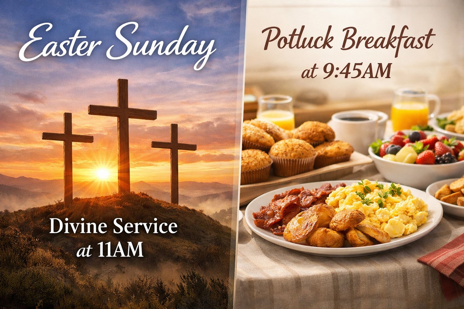Easter Sunday — Divine Service 11AM & Potluck Breakfast 9:45AM